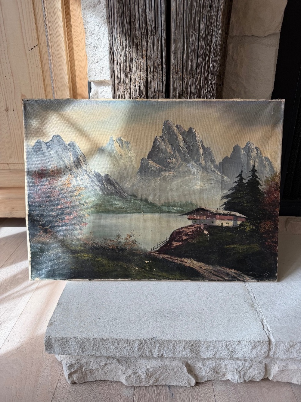 Vintage Signed Alpine Oil Painting